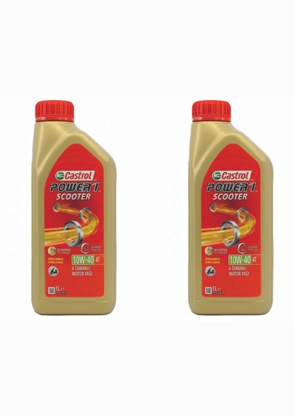 Power 1 Scooter 4t 10W40 1 Litre Motosiklet Motor Yağı (2 Adet)