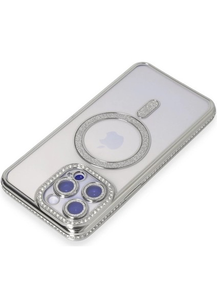 Iphone 15 Pro Max Kılıf Joke Simli Magneticsafe Kılıf - Gümüş fiyatları