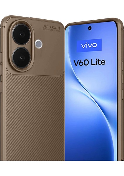 Vivo V60 Lite Auto Focus Karbon Kapak - Kahverengi fiyatları
