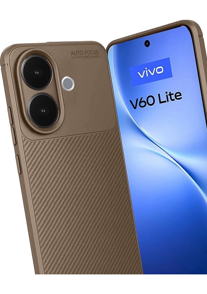 Vivo V60 Lite Auto Focus Karbon Kapak - Kahverengi modelleri