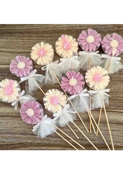 Söz Nişan Kına Düğün Için Hediyelik Papatya Mum