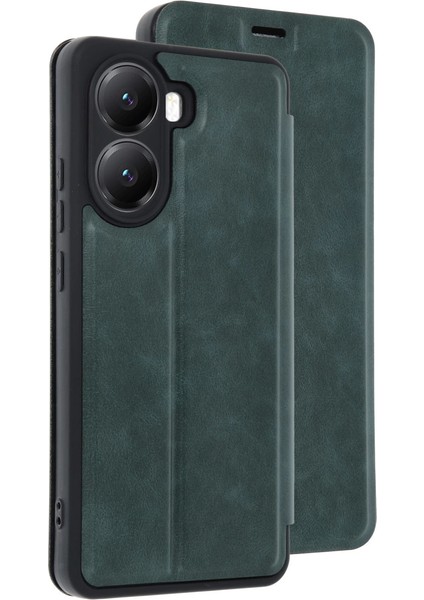 Xiaomi Poco X7 Pro Kılıf Flip Cover - Koyu Yeşil