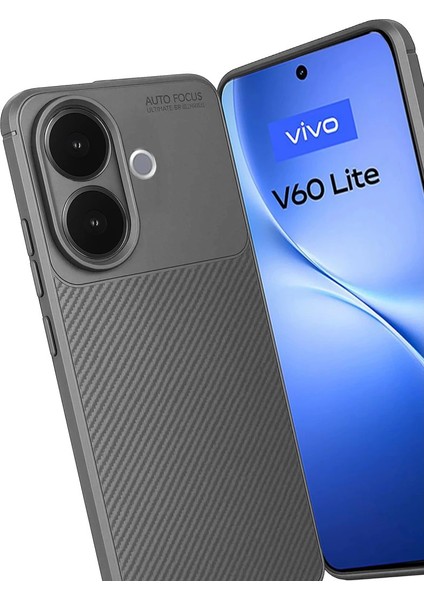 Vivo V60 Lite Auto Focus Karbon Kapak - Gri modelleri