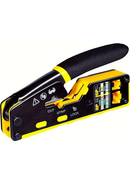 EZ-RJ45-RJ11-RJ12- 6p-8p Yeni Nesil Delikli Cat6 Cat7 RJ45 Sıkma Pensesi Profesyonel