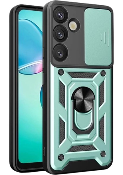 Samsung Galaxy S25 Fe Pars Lens Yüzüklü Silikon - Yeşil