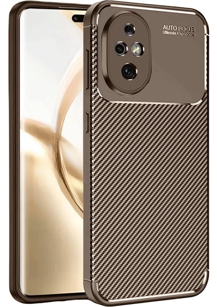 Honor 200 Kılıf Auto Focus Karbon Kapak - Kahverengi