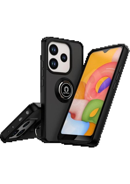 CPT05 Xiaomi Redmi Note 14 4g Montreal Yüzüklü Silikon Kapak - Siyah