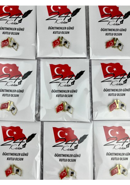 Öğretmenler Günü Hediyesi Atatürk ve Bayrak Broş 1 Adet fiyatları