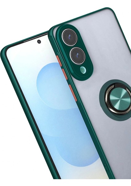 Samsung Galaxy S25 Edge Kılıf Montreal Yüzüklü Silikon Kapak - Yeşil fiyatları