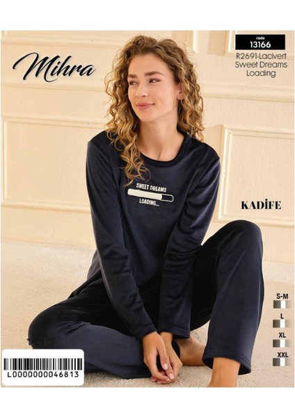 Mihra 13166 Kadın Kadife Uzun Kol Pijama Takımı