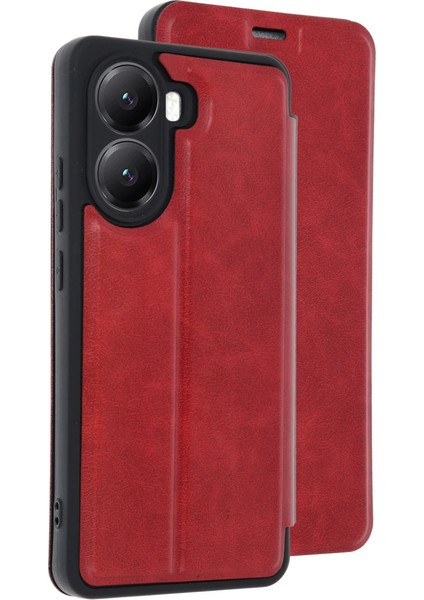 Xiaomi Poco X7 Pro Kılıf Flip Cover - Kırmızı