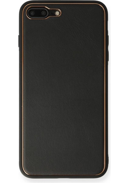 Iphone 7 Plus Kılıf Coco Deri Silikon Kapak - Siyah