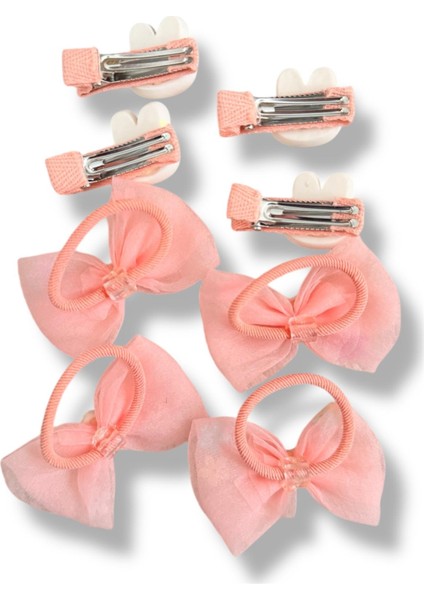 Tüllü Fiyonk ve Mini Tavsan Model Karışık Renk Kız Çocuk Set Toka 4lü indirimleri