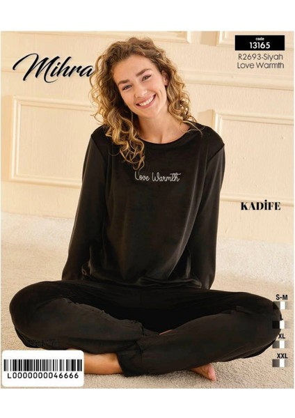 Mihra 13165 Kadın Kadife Uzun Kol Pijama Takımı