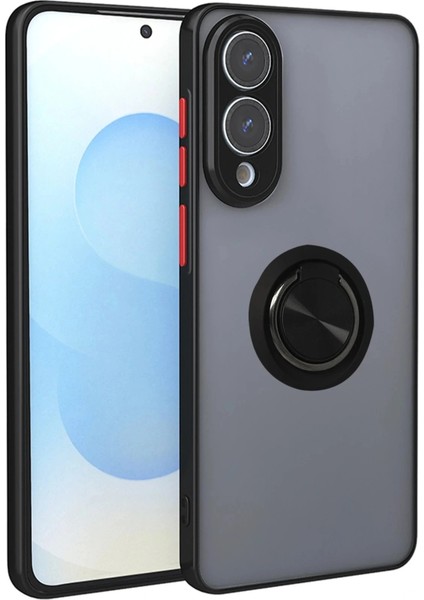 Samsung Galaxy S25 Edge Kılıf Montreal Yüzüklü Silikon Kapak - Siyah