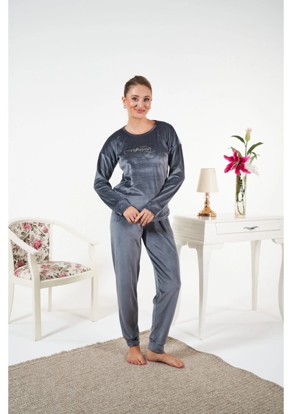Estiva 25383 Uzun Kol Kadife Pijama Takımı
