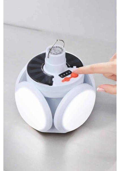 Katlanabilir Taşınabilir Kamp Lambası Işıldak Beyaz Işık Güneş Enerjili Solar Aydınlatma fırsatları