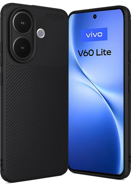 Vivo V60 Lite Auto Focus Karbon Kapak - Siyah