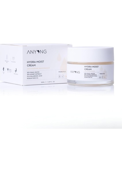 Anyong Salyangoz Özlü Yoğun Nemlendirici ve Besleyici Krem 50 ml (%20 Salyangoz Özü & Hyalüronik Asit)
