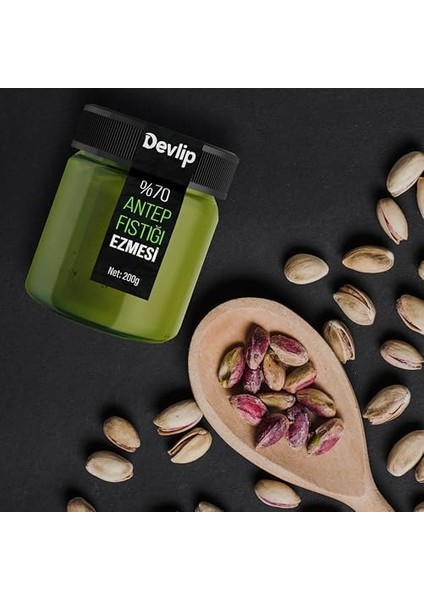 Devlip Antep Fıstığı (%70) Ezmesi, 200G, Sürülebilir, Glikoz, Koruyucu, Renklendirici, Aroma Içermez fiyatları