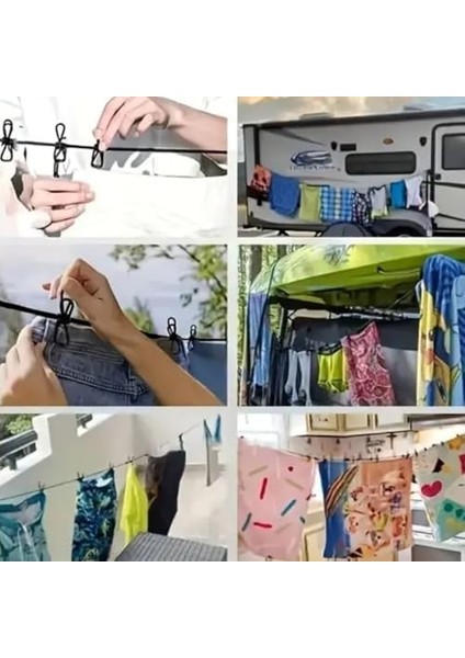 Taşınabilir Seyahat Çamaşır Ipi 12 Mandallı Klipsli Çamaşır Mandalları fiyatları