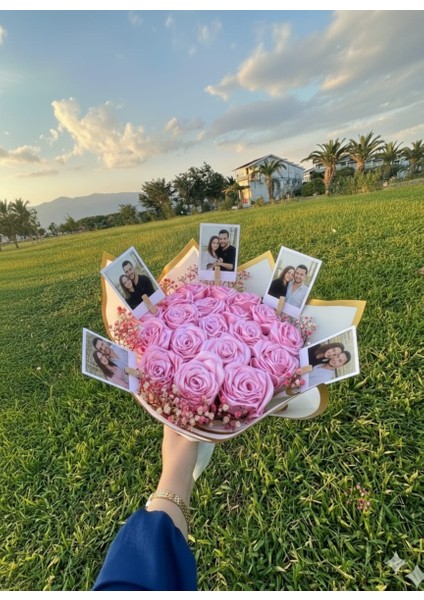 Fotoğraflı 19'lu Solmayan Gül Buketi modelleri
