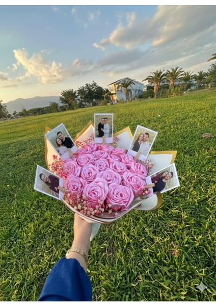 Fotoğraflı 19'lu Solmayan Gül Buketi fırsatları