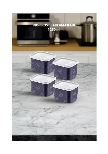4'lü Set No Frost Saklama Kabı Lacivert 1250 ml fiyatları