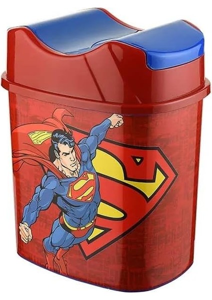 Superman Lisanslı 5.5 Litre Hazneli Çocuk Odası Çöp Kovası