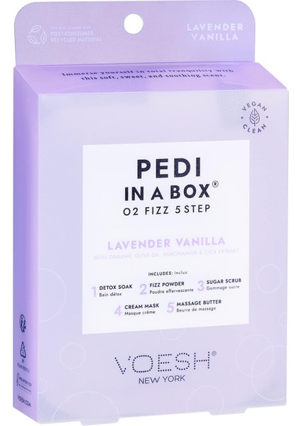 Voesh Pedi In A Box O2 Fizz 5 Adımlı Pedikür Seti Lavanta Vanilya