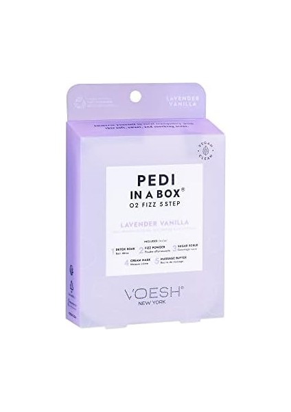 Voesh Pedi In A Box O2 Fizz 5 Adımlı Pedikür Seti Lavanta Vanilya modelleri