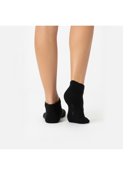 Kadın Bambu Patik Çorap – 4’lü Siyah Renk