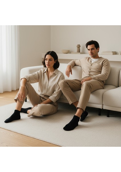 Kadın Bambu Patik Çorap – 4’lü Siyah Renk