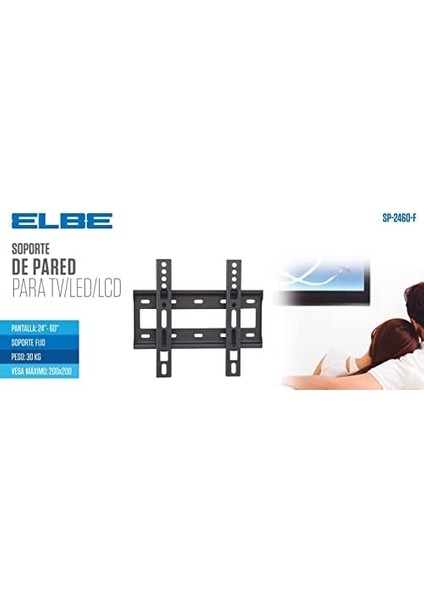 SP-2460-F - 24''-60'' Tv Için Evrensel Sabit Duvar Montajı (Kapasite 30 Kg, Vesa: 50X50, 75X75, 100X100, 200X100, 200X200) Siyah fiyatları