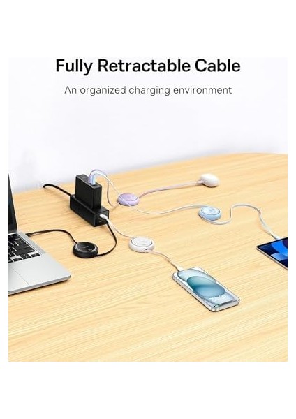 Free2 Draw Mini Makaralı Type-C To Type-C 100W Kablo 1m.-Siyah modelleri