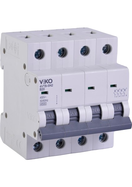 4VTB-4B20 Otomatik Sigorta 4,5ka B Tipi 4 Kutup 20A