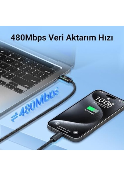 100W Type-C To Type-C Rgb Aydınlatmalı Örgülü Şarj ve Data Kablosu 3 Metre fiyatları