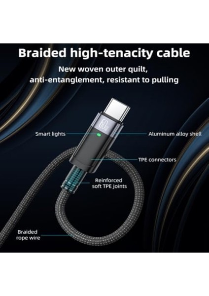 60W Type-C To Type-C Otomatik Şarj Kesme Özellikli Pd Hızlı Şarj Kablosu, 1.2 Metre fiyatları