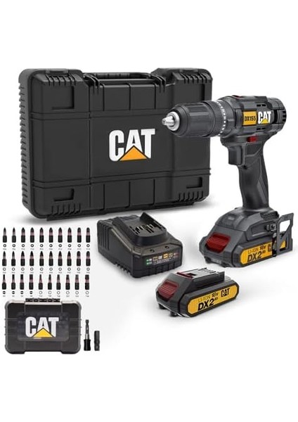 DX155.1SET 18 VOLT/2.0AH Li-Ion Çift Akülü Profesyonel Şarjlı Darbeli Matkap + DA01901 32 Parça Vidalama Uç Seti modelleri