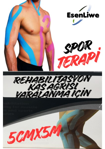Kınesıo Tape Ağrı Bandı 5cm x 5 Mtr Yüz ve Vücut Uygun