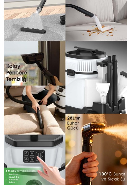 KCC-4361 Otomatik Halı Koltuk Yıkama, Buharlı Temizlik Makinesi, Islak Kuru Elektrik Süpürgesi