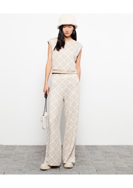 Yeni Sezon Rahat Kalıp Desenli Kadın Pantolon fiyatları