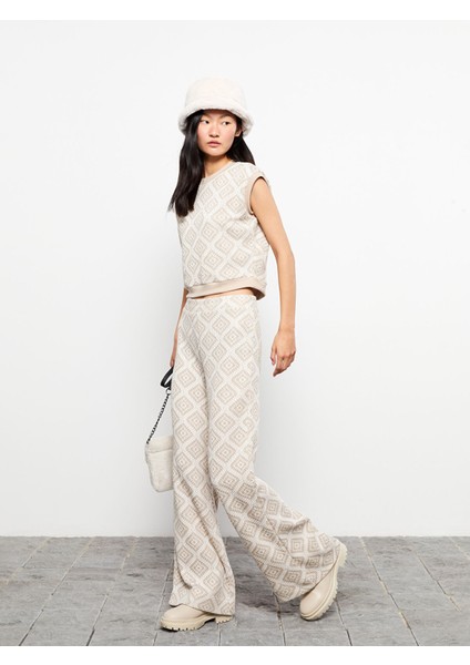 Yeni Sezon Rahat Kalıp Desenli Kadın Pantolon modelleri