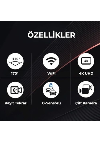 3840 * 2160P Ön ve Arka Kameralı 1.5” IPS Hd Ekran, Wifi ve Ultra Geniş Açılı UHD 4K Akıllı Araç Kamerası CMR110 modelleri