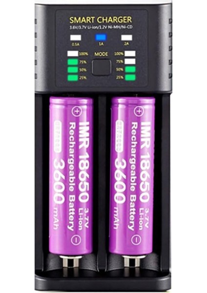 Akıllı Pil Şarj Cihazı Lityum Iyon + Ni Mh + Ni CD PILLER/GT-BC06