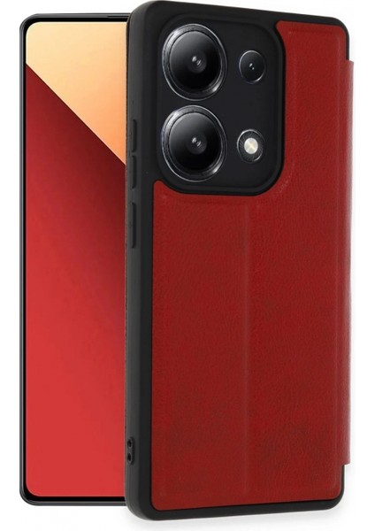 Xiaomi Redmi Note 13 4g Kılıf Flip Cover - Kırmızı
