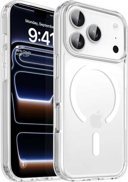 Iphone 17 Pro Max Uyumlu Kılıf Magsafe Şarj Destekli Yüksek Kamera Çerçeveli Sararmaz Sert Pc Kapak