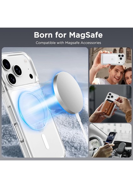 Iphone 17 Pro Max Uyumlu Kılıf Magsafe Şarj Destekli Yüksek Kamera Çerçeveli Sararmaz Sert Pc Kapak modelleri