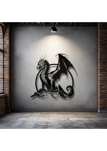 Ejderha Figürlü Metal Duvar Dekoru – Fantastik ve Güçlü Tasarım