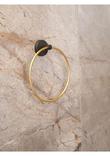 Yuvarlak Havluluk Havlu Askısı Siyah S-102